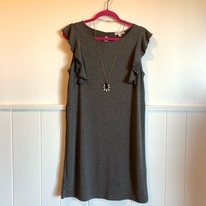 Gray Ruffle Sleeve T-Shirt dress
